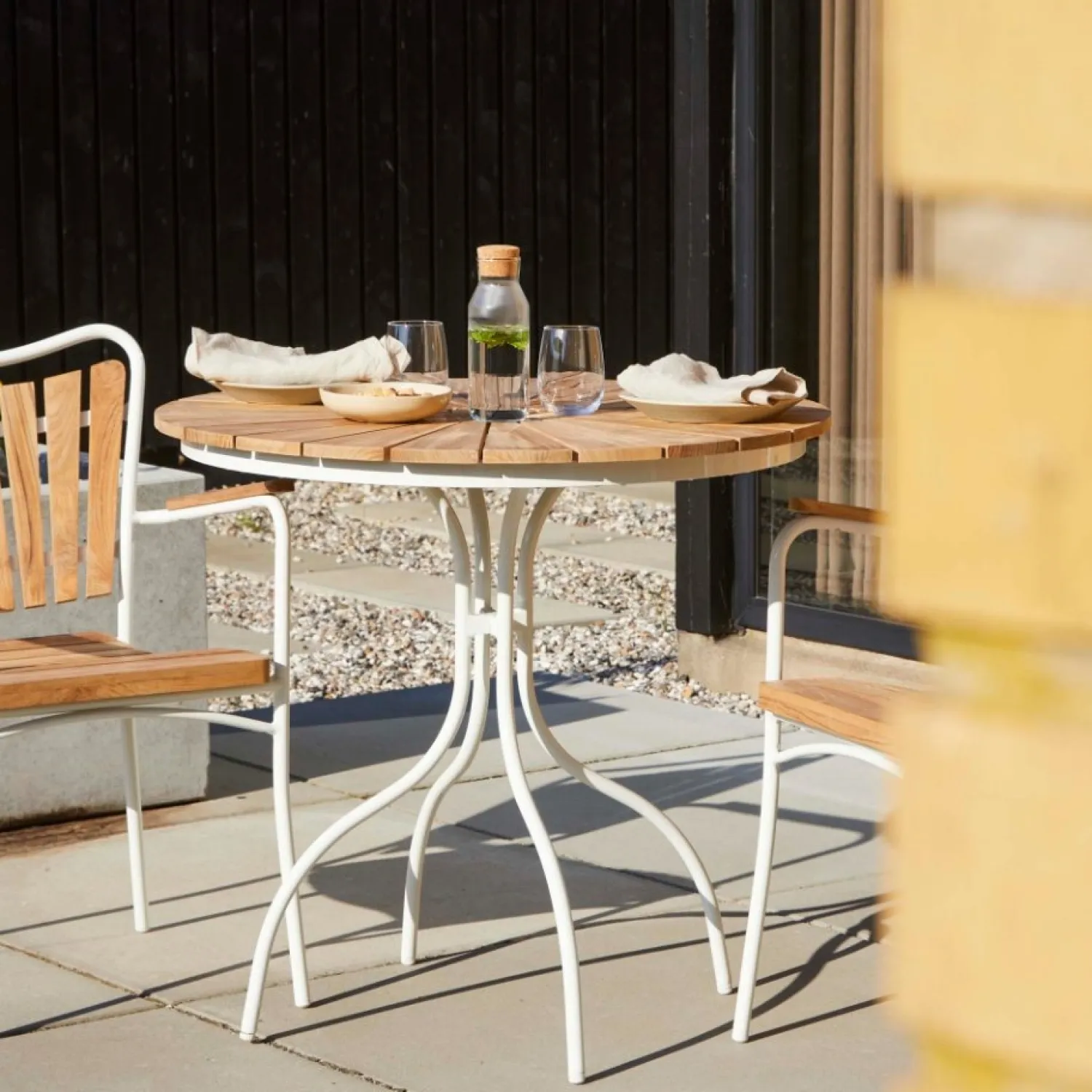 - Havstol - Ellen stol hvid aluminium og teak*Cinas Discount