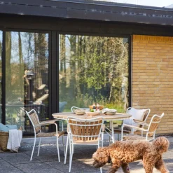 - Havstol - Ellen stol hvid aluminium og teak*Cinas Discount