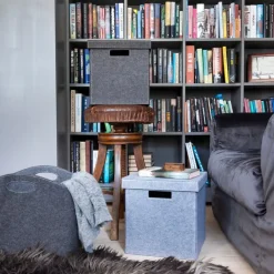 - Låg til hyldeboks, lysegrå filt*Cinas Clearance