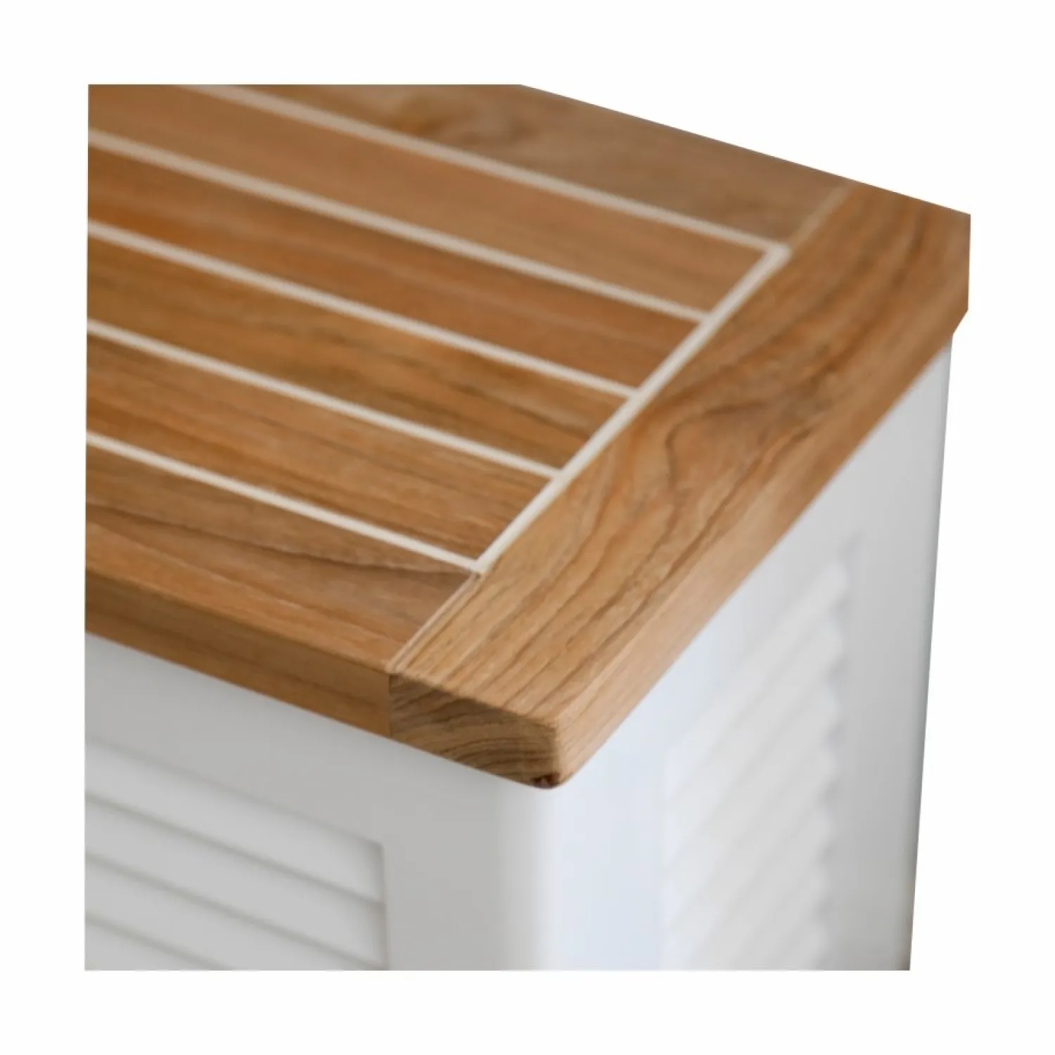 - Lille jalousi opbevaringsboks i hvid mahogni^Cinas Outlet