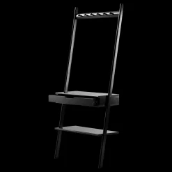 - Noble entré væg møbel i sort bambus med 6 knager, 1 skuffe og en hylde^Cinas Hot