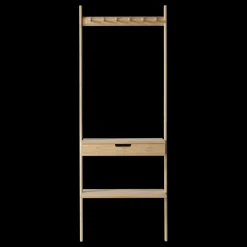 - Noble entré væg møbel i bambus med 6 knager, 1 skuffe og en hylde^Cinas Outlet