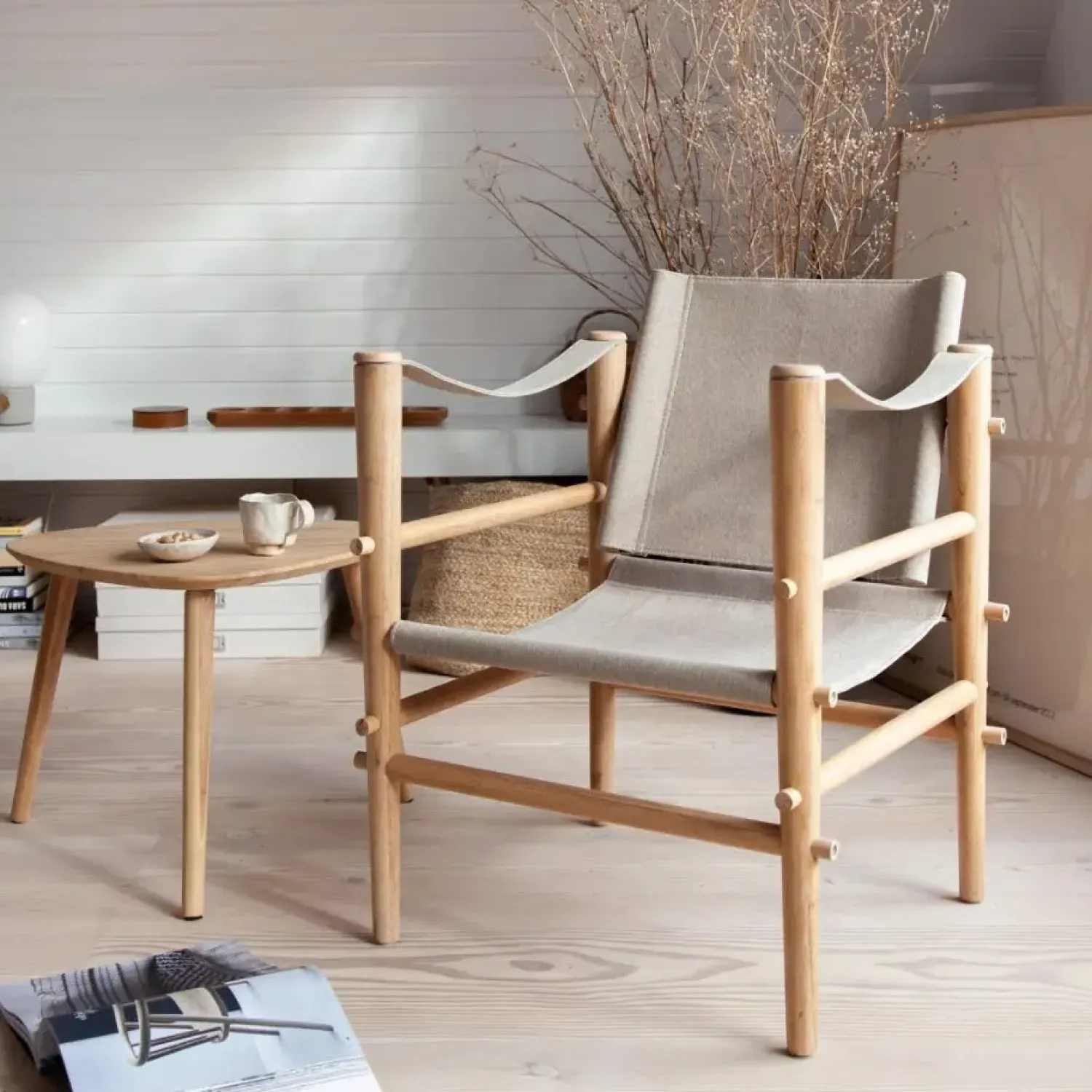 - Noble Safari stol lys med melange canvas^Cinas Sale