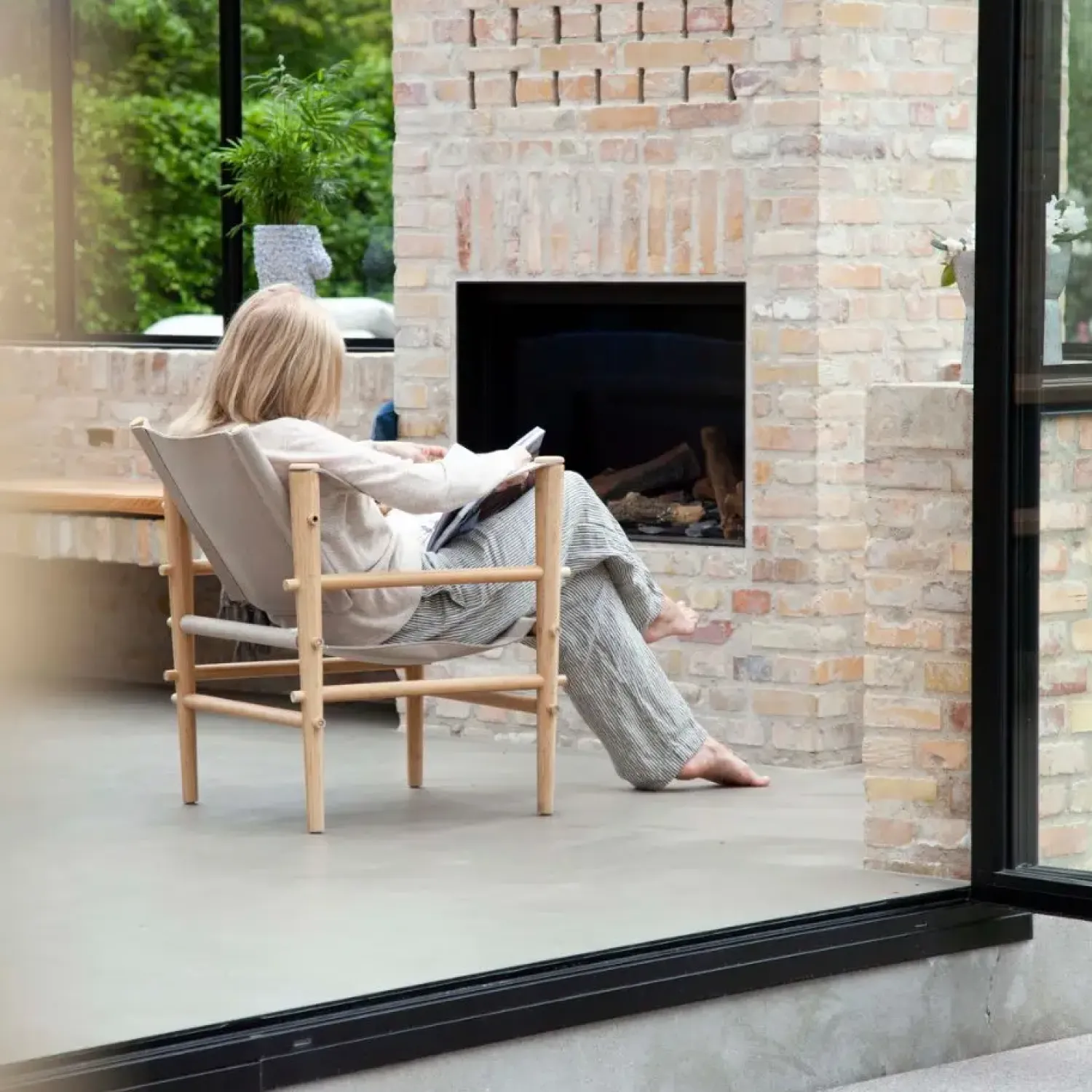 - Noble Safari stol lys med melange canvas^Cinas Sale