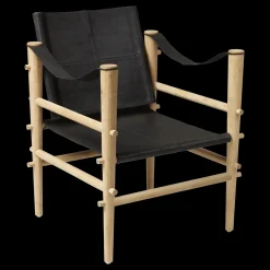 - Noble Safari stol lys med sort læder*Cinas Outlet