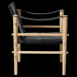 - Noble Safari stol lys med sort læder*Cinas Outlet