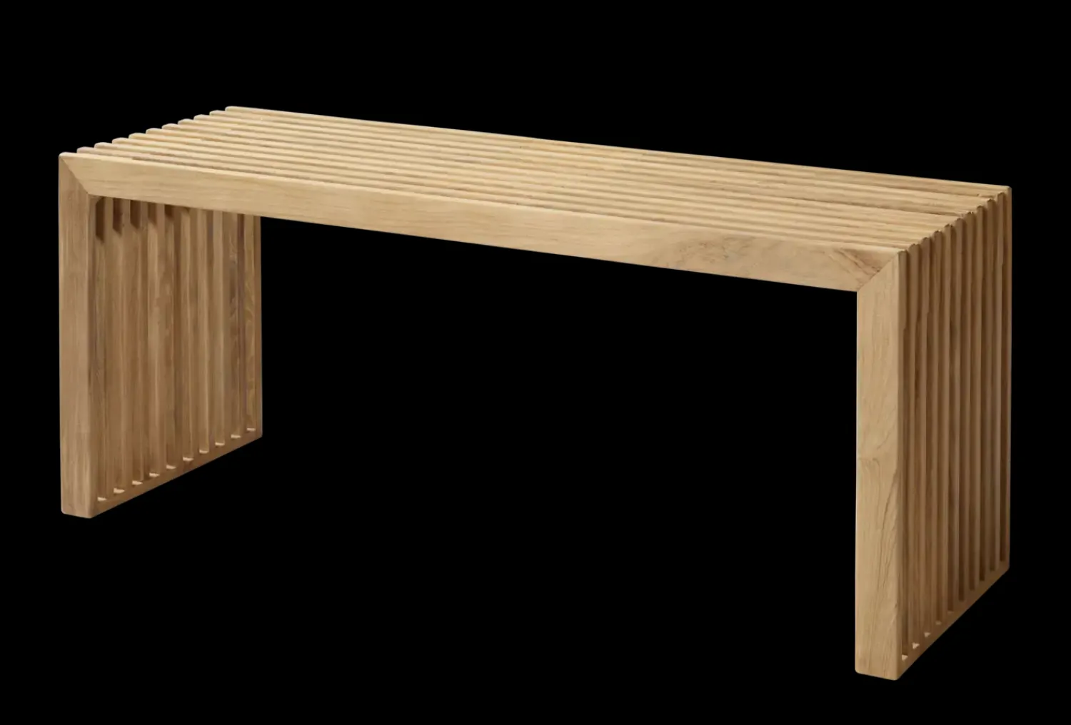 - Rib bænk 104x35cm teak*Cinas