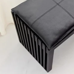 - Rib skammel 45x35cm mahogni mat sort^Cinas Best