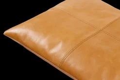 - Siddepude til 2-pers Rib bænk lysebrun læder^Cinas Sale