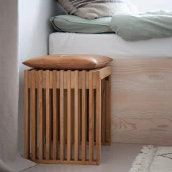 - Siddepude til Rib stool lysebrun læder*Cinas Clearance