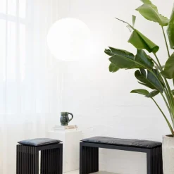 - Siddepude til Rib stool sort læder^Cinas New