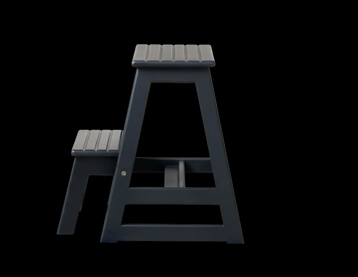 - Skala trappestige 2-trin mat sort*Cinas Outlet