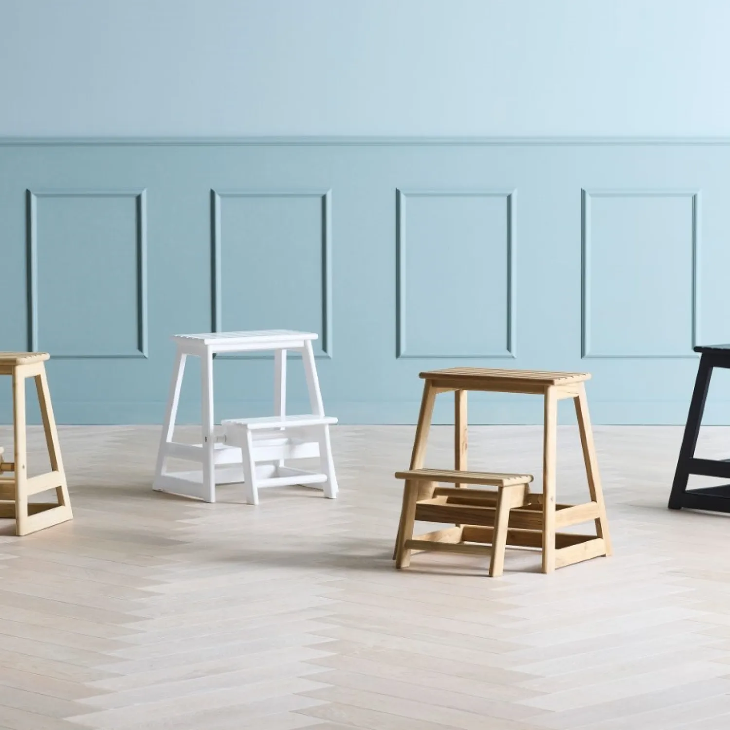 - Skala trappestige 2-trin mat sort*Cinas Outlet