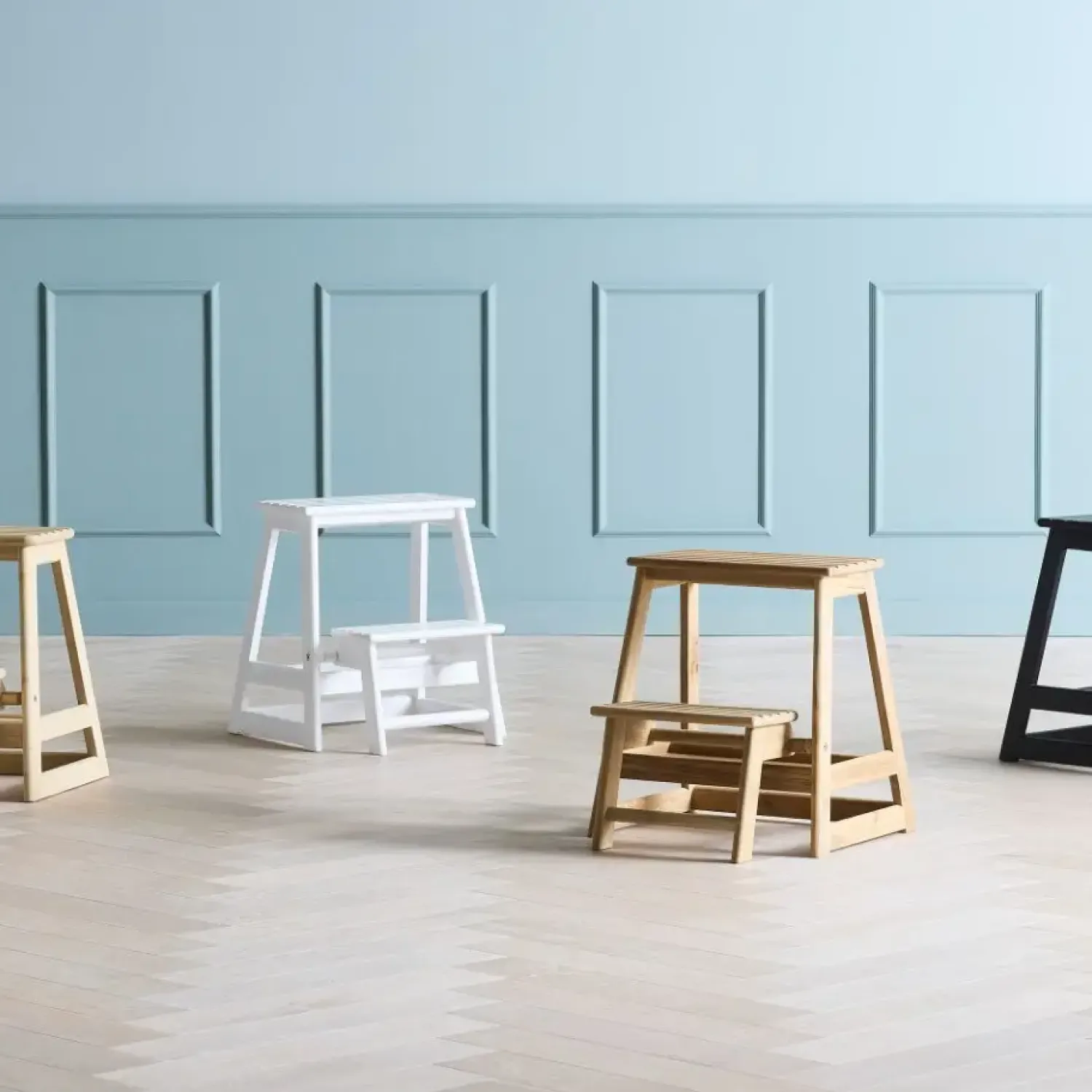 - Skala trappestige 2-trin bambus*Cinas New