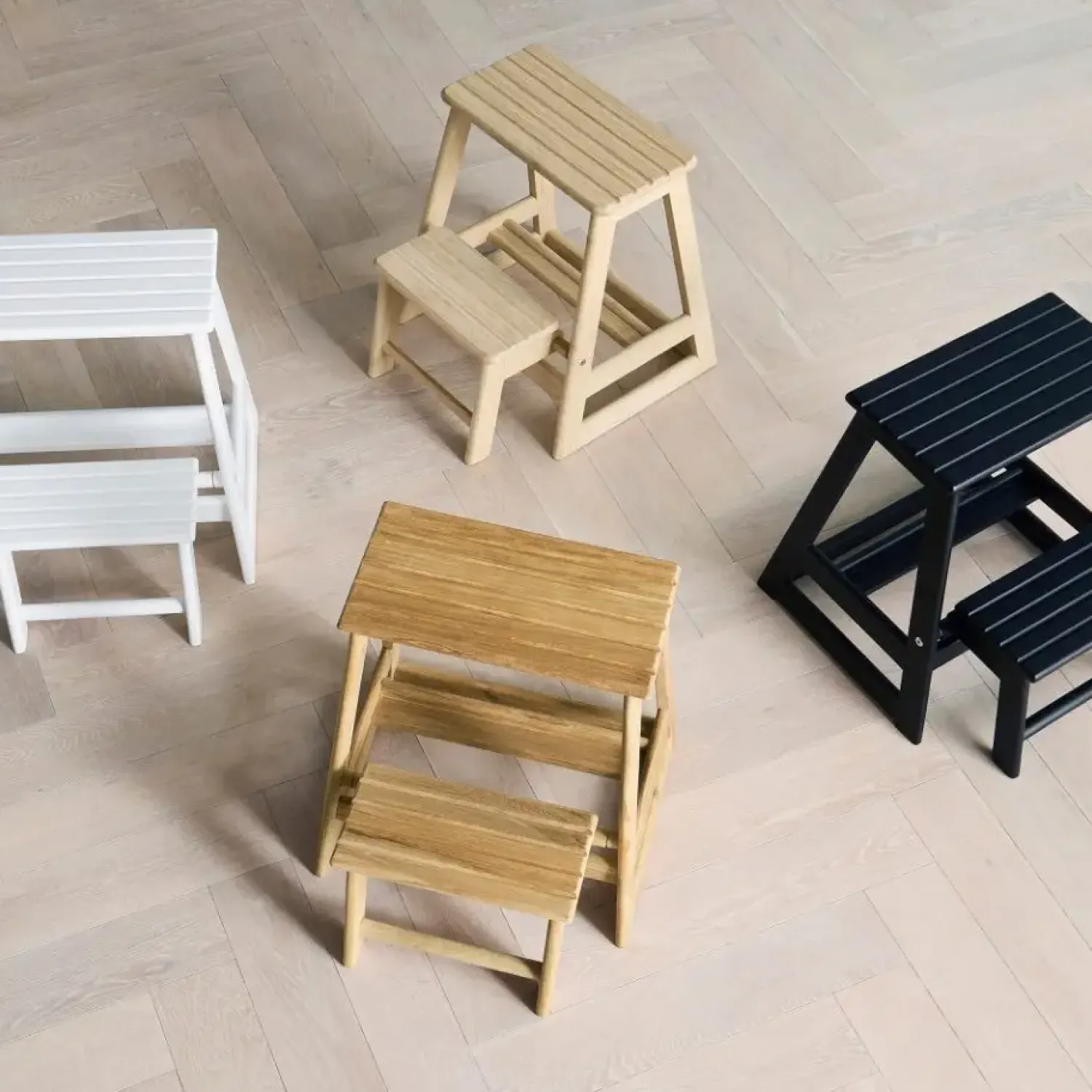 - Skala trappestige 2-trin bambus*Cinas New