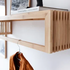 - Stor garderobehylde i vertikalt karboniseret bambus^Cinas Online