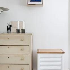 - Stor jalousi opbevaringsboks i hvid mahogni*Cinas Best