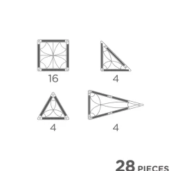 - Magnetlegetøj - Mini Tiles Pack Intense - 28 dele*Cleverclixx Outlet