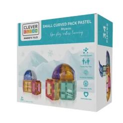 - Magnetlegetøj - Small Curved Pack Pastel - 34 dele*Cleverclixx Best