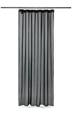 - Badeforhæng - Lines shower curtain w/eyelets 220 cm - Sort*Compliments Clearance