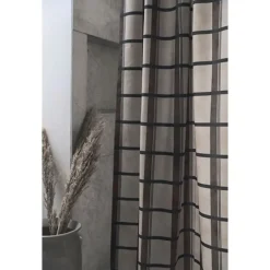 - Badeforhæng check, taupe - 140x200 cm.*Compliments Best