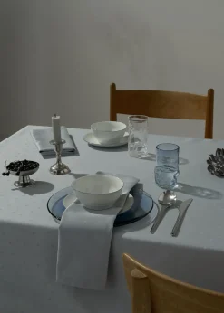 - Confetti Damask Table Cloth 150x350 cm - Mineral blue^Compliments Outlet