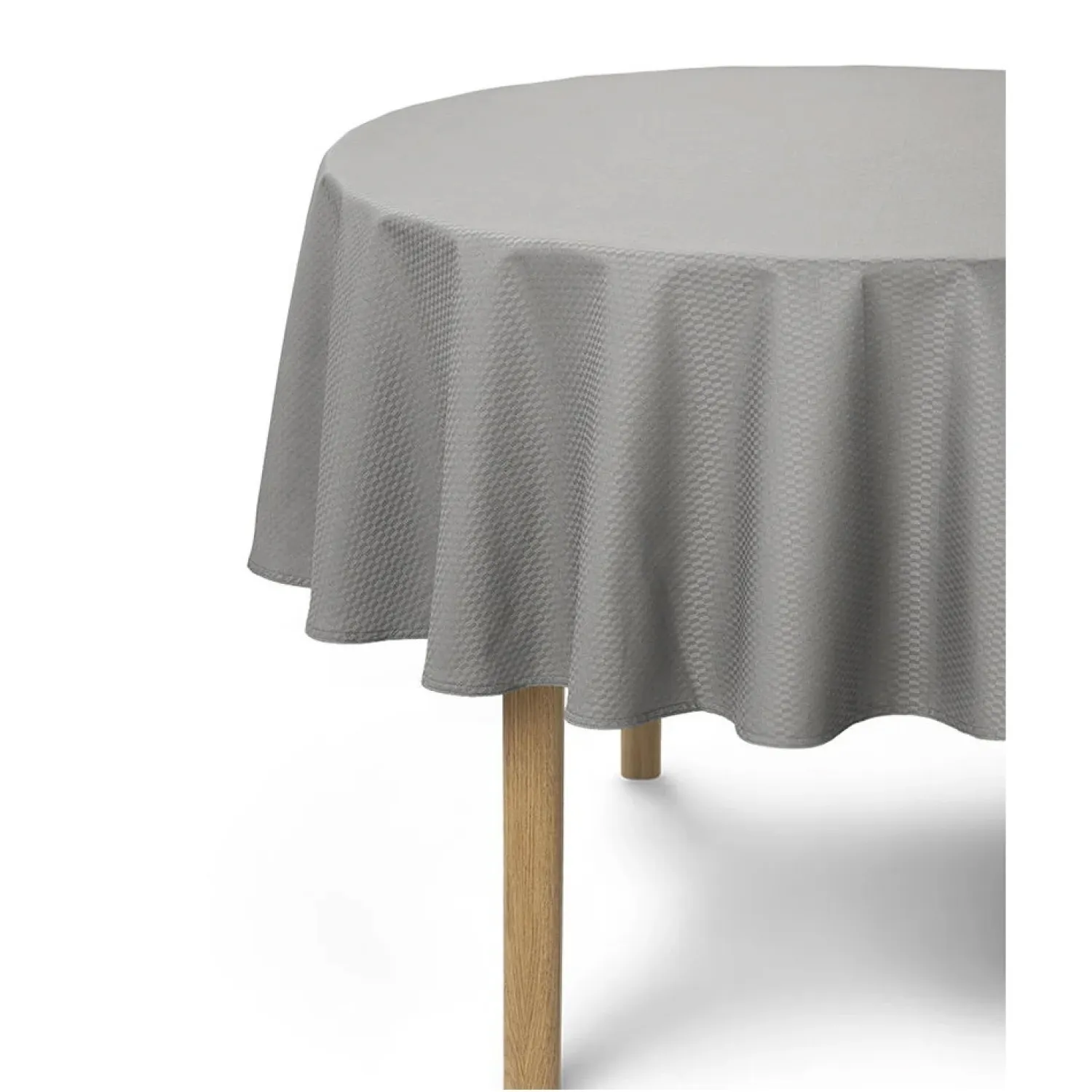 - Dug - Tile Damask Table Cloth dia. 200 cm - Sølv grå*Compliments Clearance