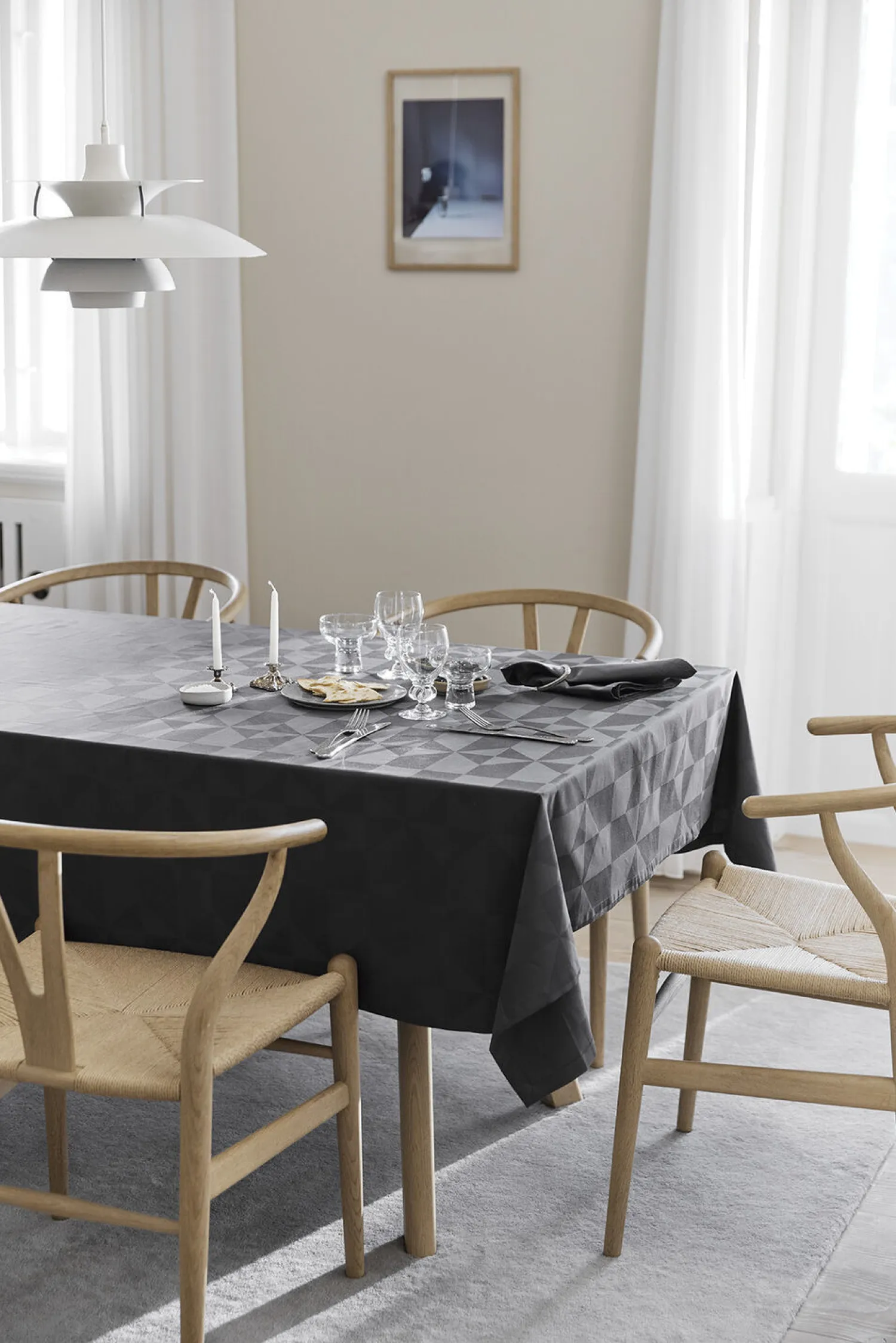 - Dug - Wind Damask 140x180 cm - Grå*Compliments Hot