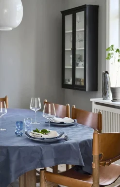 - Dug - Wind Damask 160x220 cm - Blå*Compliments Best