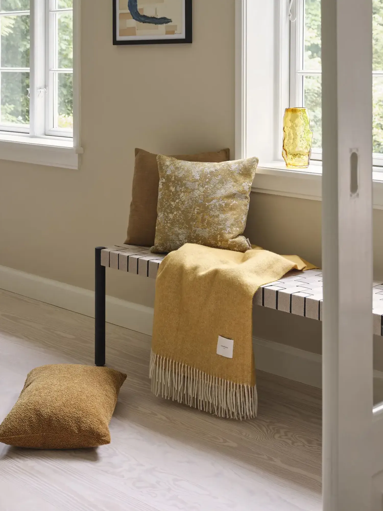 - Plaid - Waves Throw - 140x200 cm - Mustard^Compliments Best