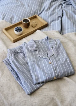 - Sengetøj - Blik Bed Linen 240x220/60x63 (2) cm - Blå^Compliments Sale