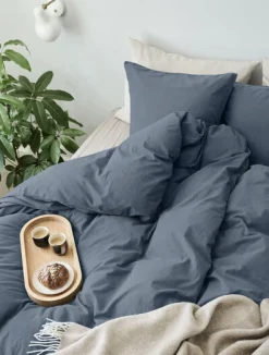 - Sengetøj - Stone Bed Linen 140x220/60x63 cm - Mørk blå*Compliments Online