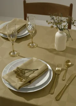 - Wind Damask Table Cloth 150x350 cm - Messing^Compliments Discount