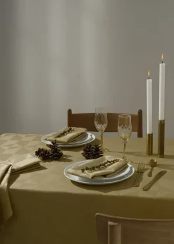 - Wind Damask Table Cloth 150x350 cm - Messing^Compliments Discount