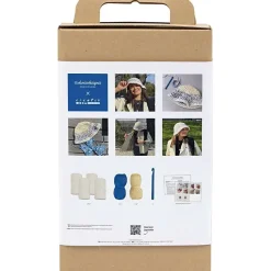 - DIY Kit Hækle, blå, lys natur, gul, Chunky bøllehat, 1 pk.^Creativ Company Hot