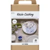 - DIY Kit Resin Støbning, blå, hvid, Rund bakke med marmorering, 1 pk.*Creativ Company Best