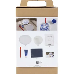 - DIY Kit Resin Støbning, blå, hvid, Rund bakke med marmorering, 1 pk.*Creativ Company Best