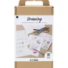 - DIY Kit Tegning, pastelfarver, Blandede figurer, 1 pk.^Creativ Company Sale