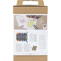 - DIY Kit Tegning, pastelfarver, Blandede figurer, 1 pk.^Creativ Company Sale
