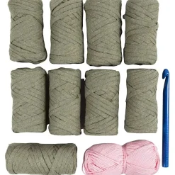 - DIY Kit Hækle, olivengrøn, Chunky taske, 1 pk.*Creativ Company