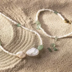 - Mini DIY Kit Smykker, Aventurinhalskæde og -armbånd, 1 pk.*Creativ Company Outlet