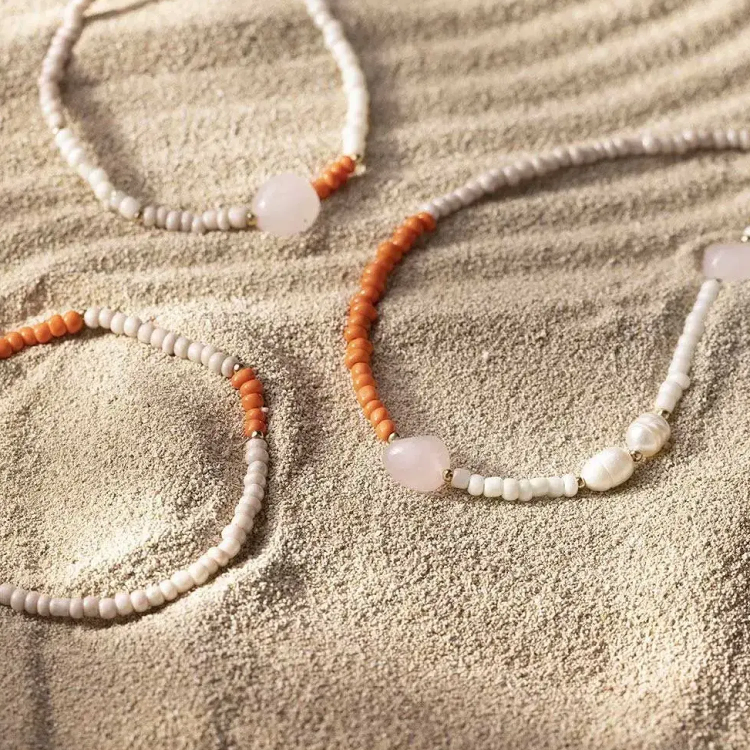 - Mini DIY Kit Smykker, Rosakvartshalskæde og -armbånd, 1 pk.^Creativ Company Hot