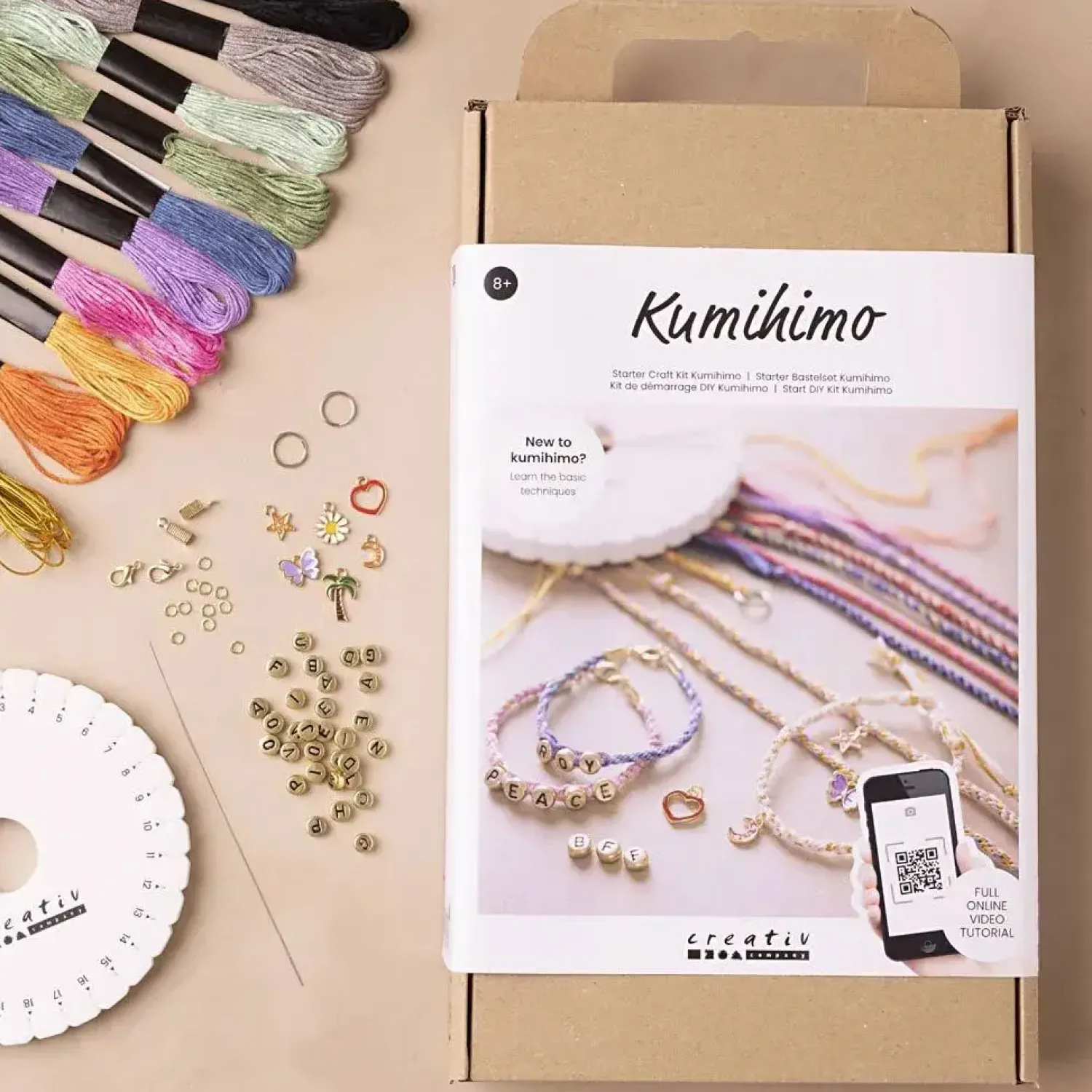 - Start DIY Kit Kumihimo - Venskabsarmbånd, 1 pk.*Creativ Company Hot