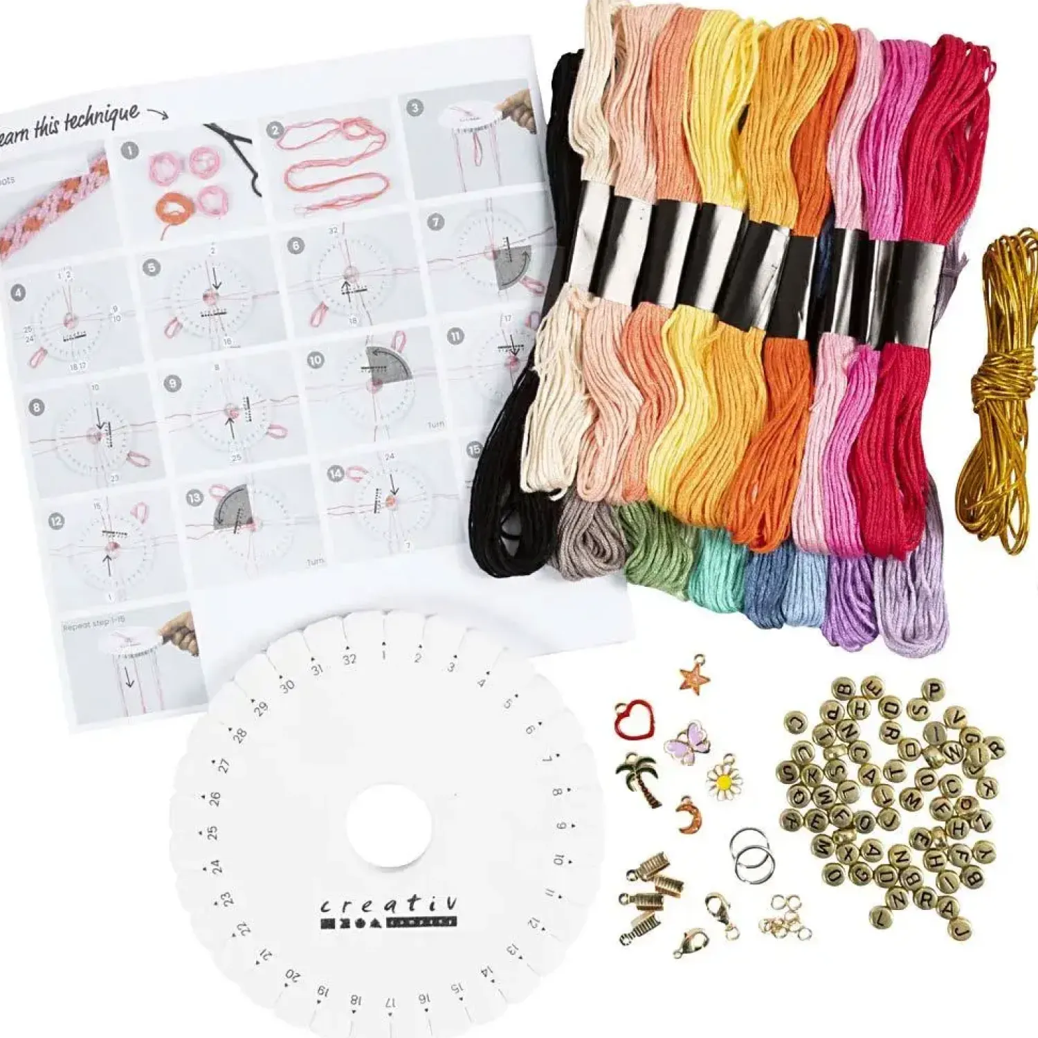 - Start DIY Kit Kumihimo - Venskabsarmbånd, 1 pk.*Creativ Company Hot