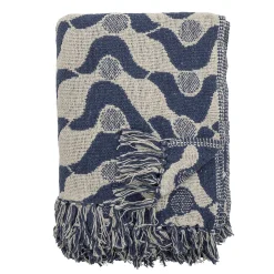 - Santena Plaid, Blå, Genanvendt Bomuld^Creative Collection