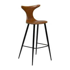 DAN-FORM - DOLPHIN Barstol - Vintage Lysebrun kunstlæder - lav model^ Outlet