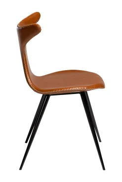 DAN-FORM - DOLPHIN Stol - Vintage lysebrun kunstlæder^ Clearance