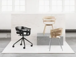 stol - Wick stol i ask sæde/hvide ben^Design House Stockholm Clearance