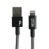 - IPhone oplader kabel - "P" - Sort/Hvid*Design Letters Sale