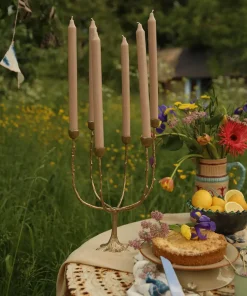 - Lysestage - 6 armet lysestage - Misty Multi - Messing/Brass^Doing Goods New